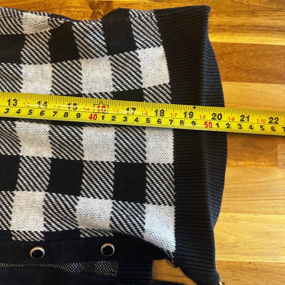 Charter Club Colorful Sequin Gingham‎ Buffalo Plaid Button Down Cardigan Size PL - Picture 9 of 11